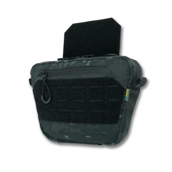 Сумка-напашник M Kiborg с баллистическим пакетом 1 класс защиты Militex GU Сordura Black Multicam