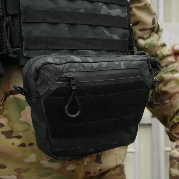 Сумка-напашник M Kiborg с баллистическим пакетом 1 класс защиты Militex GU Сordura Black Multicam