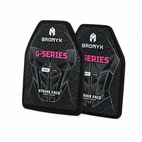 Бронеплиты BRONYX G-Series (передняя и задняя), 3-й класс защиты по ДСТУ НВМПЕ, Shooter's Cut (M/25*30)