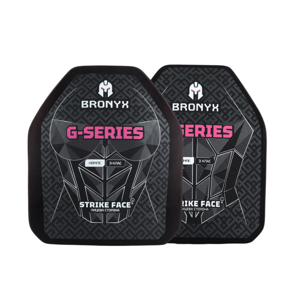 Бронеплиты BRONYX G-Series (передняя и задняя) 3-й класс защиты по ДСТУ НВМПЕ, Shooter's Cut (L/28x32)