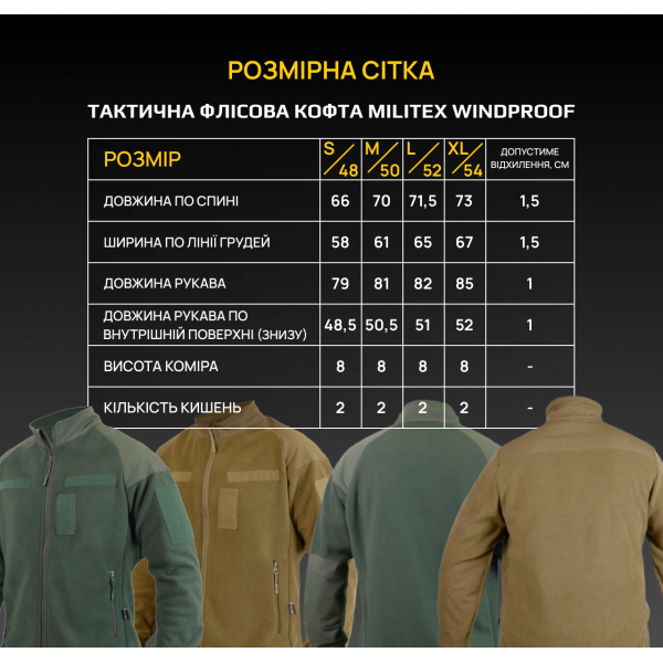 Флисовая кофта хаки Militex mod. 1