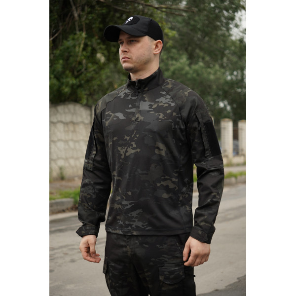 Тактическая рубашка УБАКС UA (CoolPass) с длинным рукавом Black Multicam-M