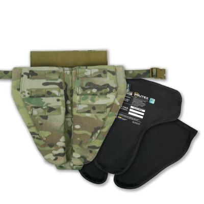 Потрійний захист паху/напашник з балістичним захистом 2 клас Militex cordura USA Мультикам