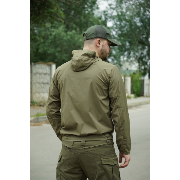 Летняя куртка-ветровка хаки цвета (1237-2XL)