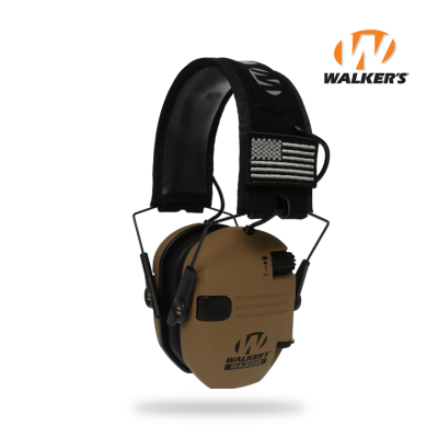 Активні навушники Walker's Razor Slim Original з патчами (Коричневий)