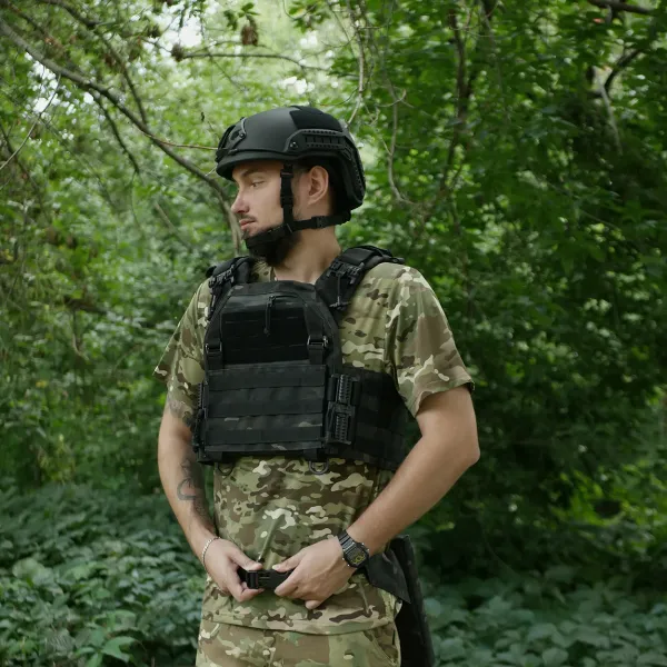 Каремат-сидушка Kiborg с баллистическим пакетом 1 класс защиты Militex 20mm Cordura Black Multicam