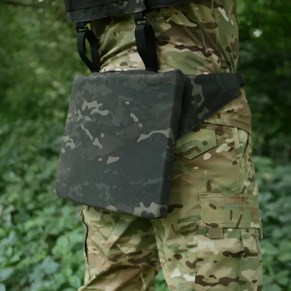Каремат-сидушка Kiborg с баллистическим пакетом 1 класс защиты Militex 20mm Cordura Black Multicam