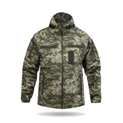 Куртка Windproof Softshell вітрозахисна (піксель), водостійка, фліс 320 г/м²