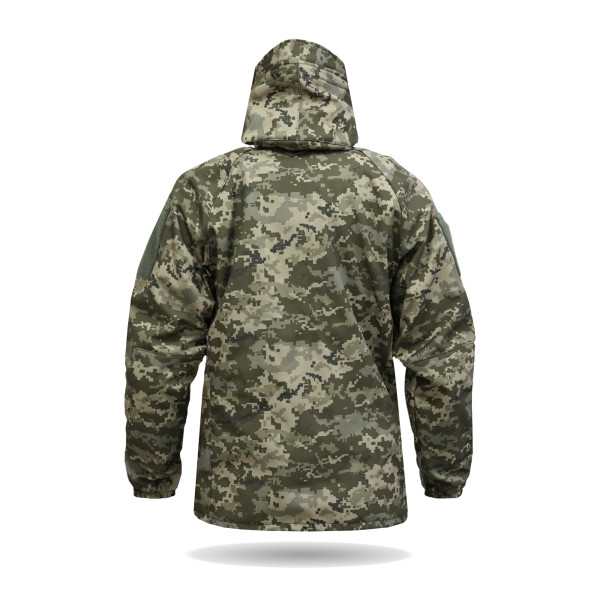 Куртка Windproof Softshell ветрозащитная (пиксель), водостойкая, флис 320 г/м²
