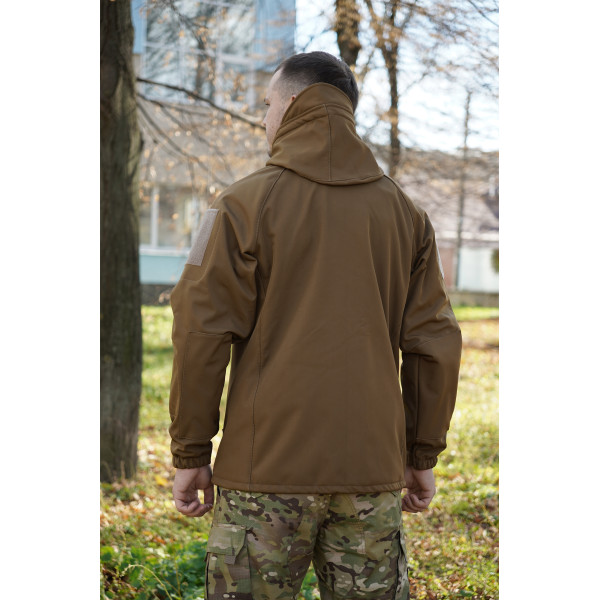 Куртка Windproof Softshell ветрозащитная (койот), водостойкая, флис 320 г/м²