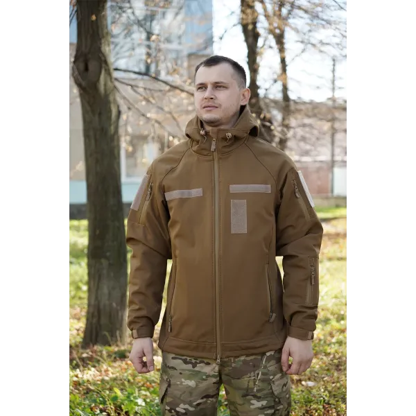 Куртка Windproof Softshell ветрозащитная (койот), водостойкая, флис 320 г/м² Куртка Windproof Softshell ветрозащитная (койот), водостойкая, флис 320 г/м²