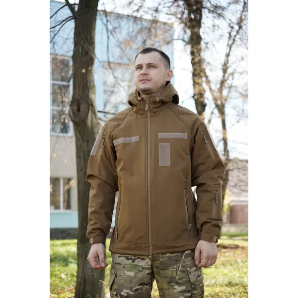 Куртка Windproof Softshell ветрозащитная (койот), водостойкая, флис 320 г/м² Куртка Windproof Softshell ветрозащитная (койот), водостойкая, флис 320 г/м²
