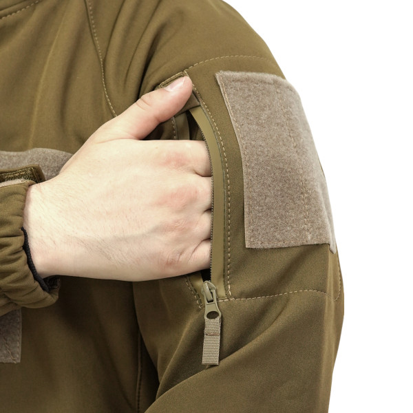 Куртка Windproof Softshell ветрозащитная (койот), водостойкая, флис 320 г/м²