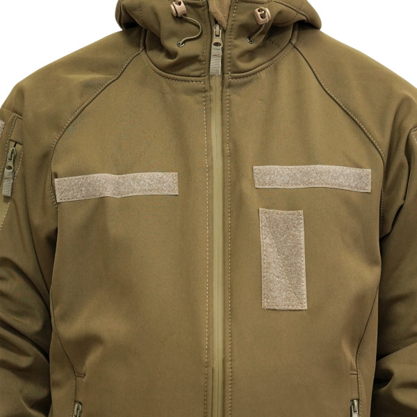 Куртка Windproof Softshell ветрозащитная (койот), водостойкая, флис 320 г/м²