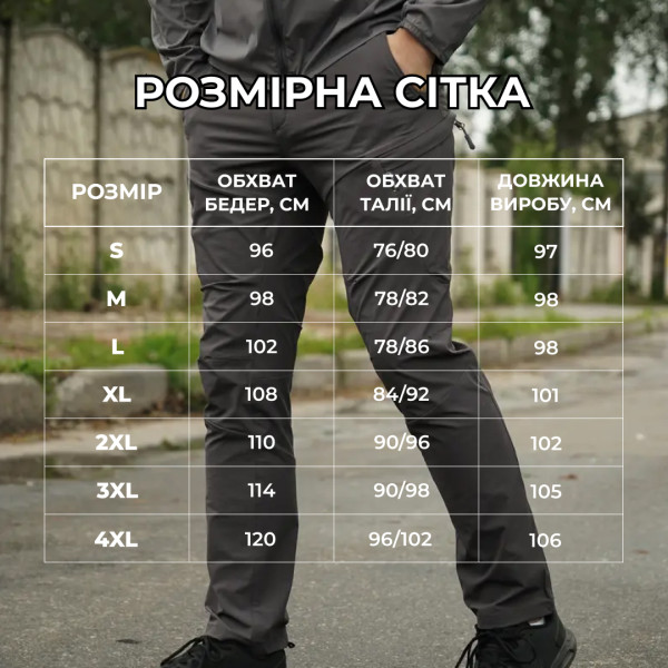Брюки стрейч BR Flex Shadow серые-S