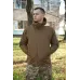 Зимний микропуховик в цвете койот BR YWH с влагостойкой тканью и съемным капюшоном