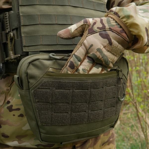 Сумка-напашник XL с баллистическим пакетом 1 класс защиты Kiborg GU Сordura Khaki