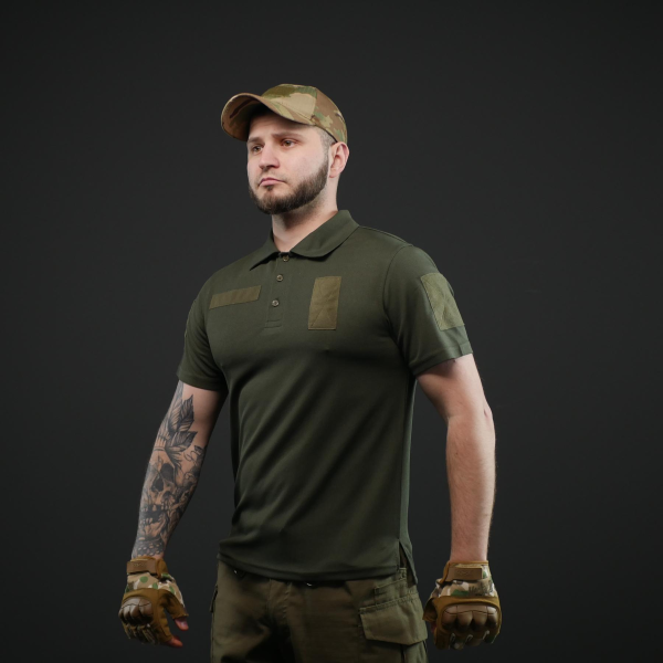 Тактическая футболка поло олива Military (48р)