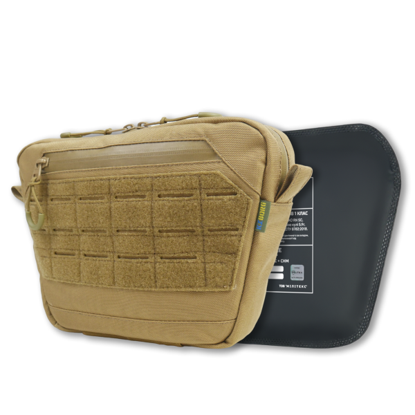 Сумка-напашник XL с баллистическим пакетом 1 класс защиты Kiborg GU Сordura Coyote