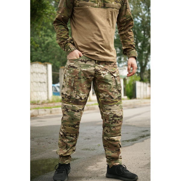 Тактические штаны с наколенниками Kalista Military Full-Pro рип-стоп мультикам