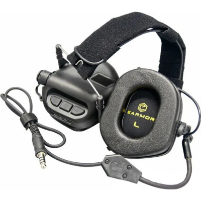 Тактичні навушники EARMOR M32 з універсальним кріпленням Чорні