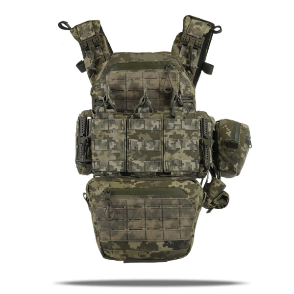 Комплект плитоноска Kiborg GU Gen.2 + 6 подсумков Пиксель