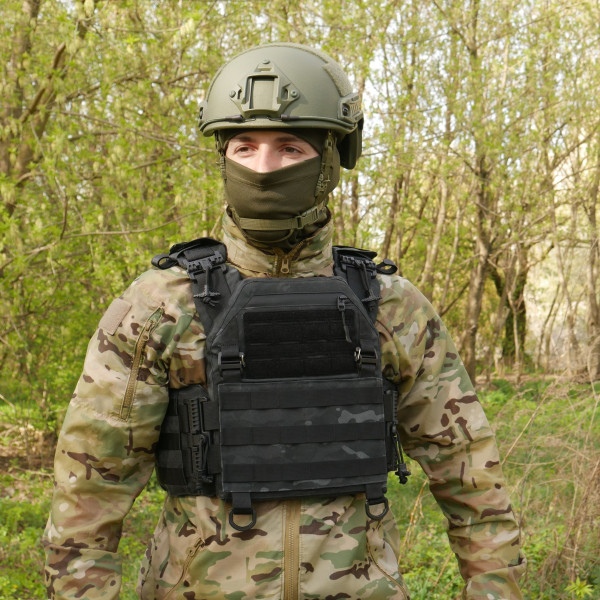 Бронезащита плитоноска Черный мультикам Kiborg GU gen.2