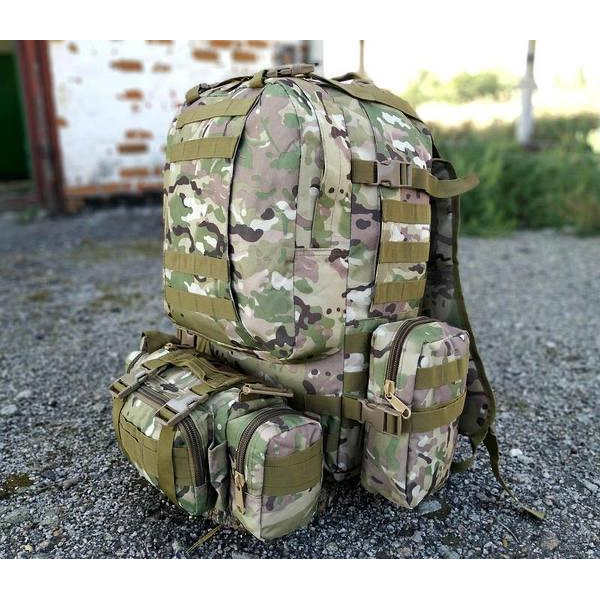 Тактический рюкзак Molle Assault 55л + (3 органайзера) Мультикам