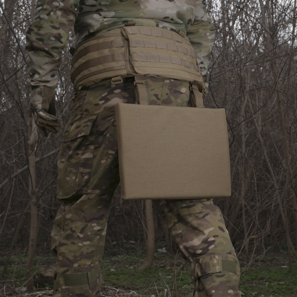 Каремат-сидушка Kiborg 20mm (усиленная) Cordura Coyote под бронепакет