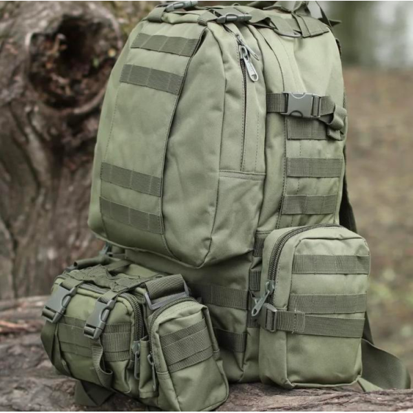 Тактический рюкзак Molle Assault 55л + (3 органайзера) Олива