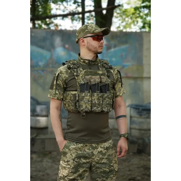 Плитоноска Kiborg GU Gen.2 + съёмная панель для трех магазинов Пиксель
