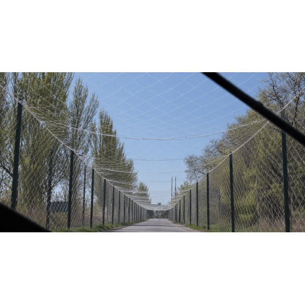 Антидроновая сетка (12×6 м), ячейка 50 мм, нить 1,8 мм, прочная белая сетка для защиты техники и позиций