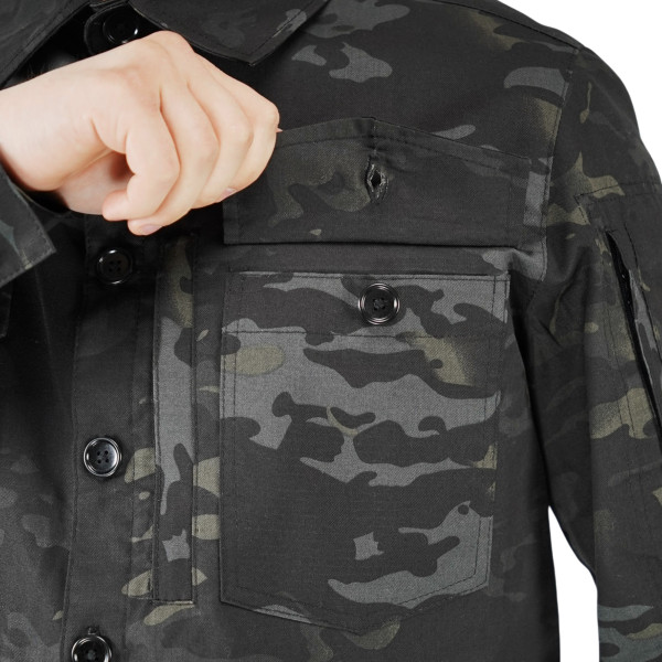 Рубашка тактическая Operator 5 Twill черный мультикам на пуговицах