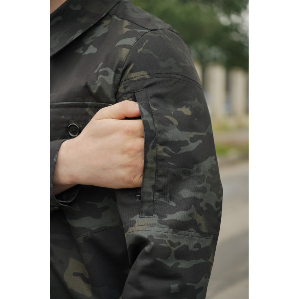 Рубашка тактическая Operator 5 Twill черный мультикам на пуговицах