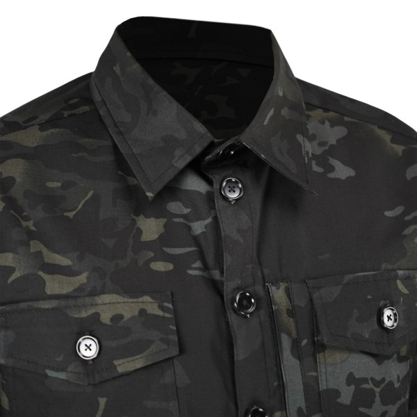 Рубашка тактическая Operator 5 Twill черный мультикам на пуговицах