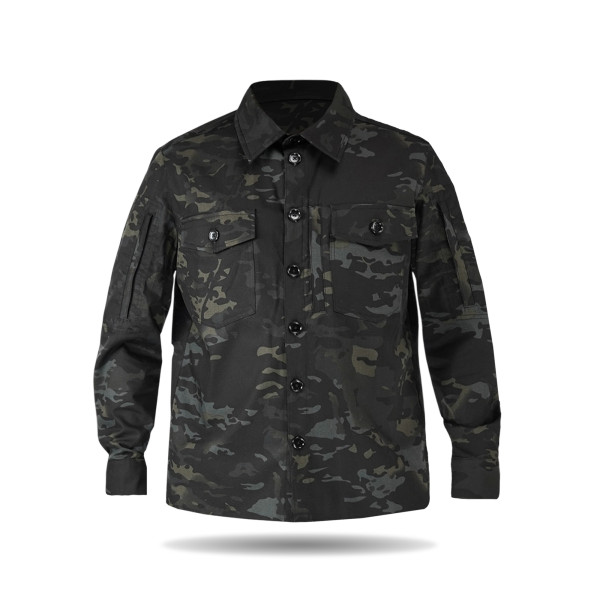 Рубашка тактическая Operator 5 Twill черный мультикам на пуговицах