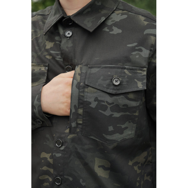 Рубашка тактическая Operator 5 Twill черный мультикам на пуговицах