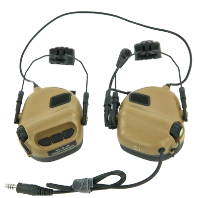 Тактичні навушники EARMOR M32Н Coyote з кріпленням
