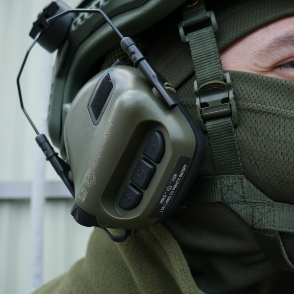 Тактические наушники EARMOR M32Н Olive с креплением