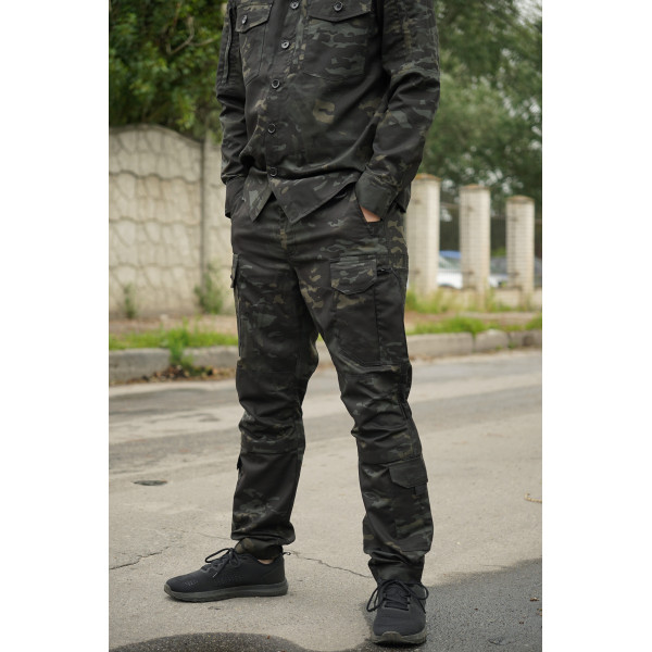 Тактические брюки UA Twill Black Multicam с усиленными коленями и 8 карманами (2XL) Тактические брюки UA Twill Black Multicam с усиленными коленями и 8 карманами (2XL)