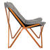 Раскладное кресло с деревянным каркасом и подушкой.