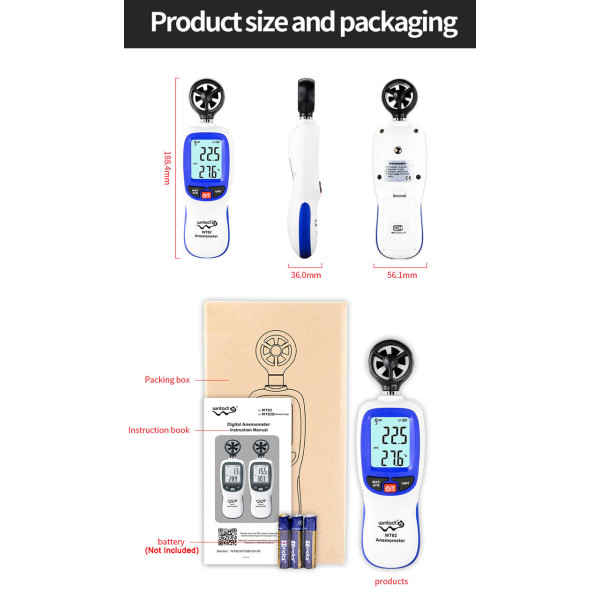 Анемометр с Bluetooth WINTACT WT82B