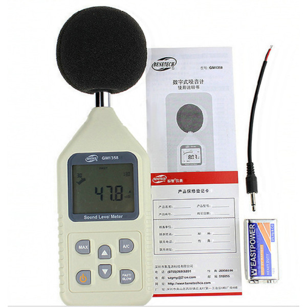 Цифровой шумомер BENETECH GM1358 (30-130 дБ)