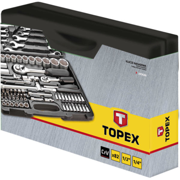 Набір торцевих ключів 1/4 ,1/2 82шт TOPEX 38D686