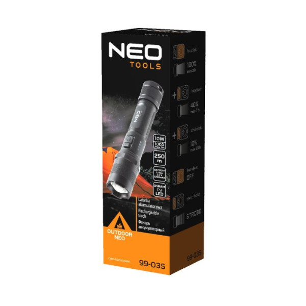Ручной фонарик на аккумуляторе NEO 99-035