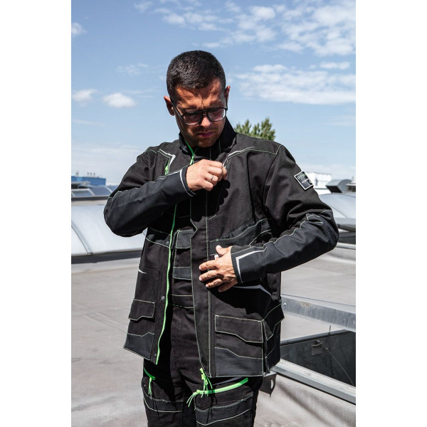 Мужской комплект спецодежды черного цвета (свитшот и брюки)