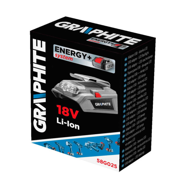 USB-адаптер – светодиодный фонарь Energy+, без аккумулятора GRAPHITE 58G025