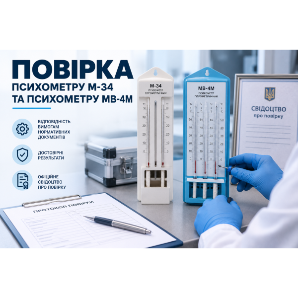 Поверка психометру М-34 и психометру МВ-4М