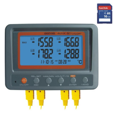 4-канальний термологер K-типу з SD-записом AZ-88598