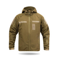 Куртка Windproof Softshell ветрозащитная (койот), водостойкая, флис 320 г/м²
